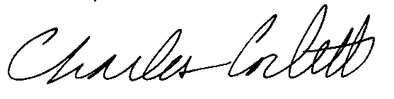 Handwriting signature of Charles Corlett