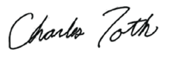 Handwriting signature of Charles Toth